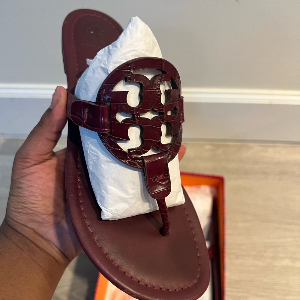 Tory Burch Burgundy Miller Thong Sandal